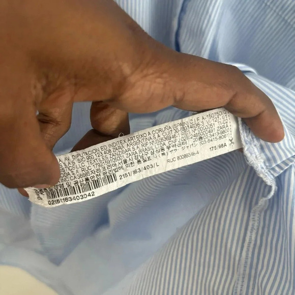 ZARA Shirt Dress Mini beach Striped Button Down 
Coastal resort wear Nautical L - Picture 5 of 7